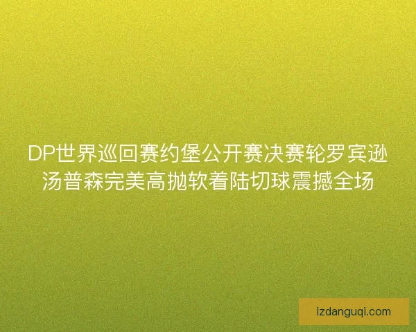 DP世界巡回赛约堡公开赛决赛轮罗宾逊汤普森完美高抛软着陆切球震撼全场